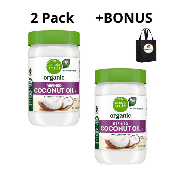 Simple Truth Organic Unrefined Virgin Coconut Oil 14 oz 2 Pack Bonus