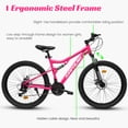 thumbnail image 5 of 26" Mountain Bike with 21-Speed, All-Terrain High-Carbon Steel Cycling Bike with Dual Disc Brakes and Ergonomic Seat for Men Women Adult, Red, 5 of 8