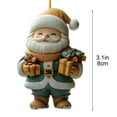 thumbnail image 3 of Santa Christmas Tree Ornaments Rustic Santa Claus Nostalgic Retro Tree Decorations Hanging Acrylic Vintage Christmas Decorations for Holiday Xmas Tree Decorations 3.1 Inch, 3 of 6