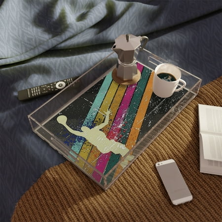 

Basketball Acrylic Serving Tray kitchen tray party tray home decor