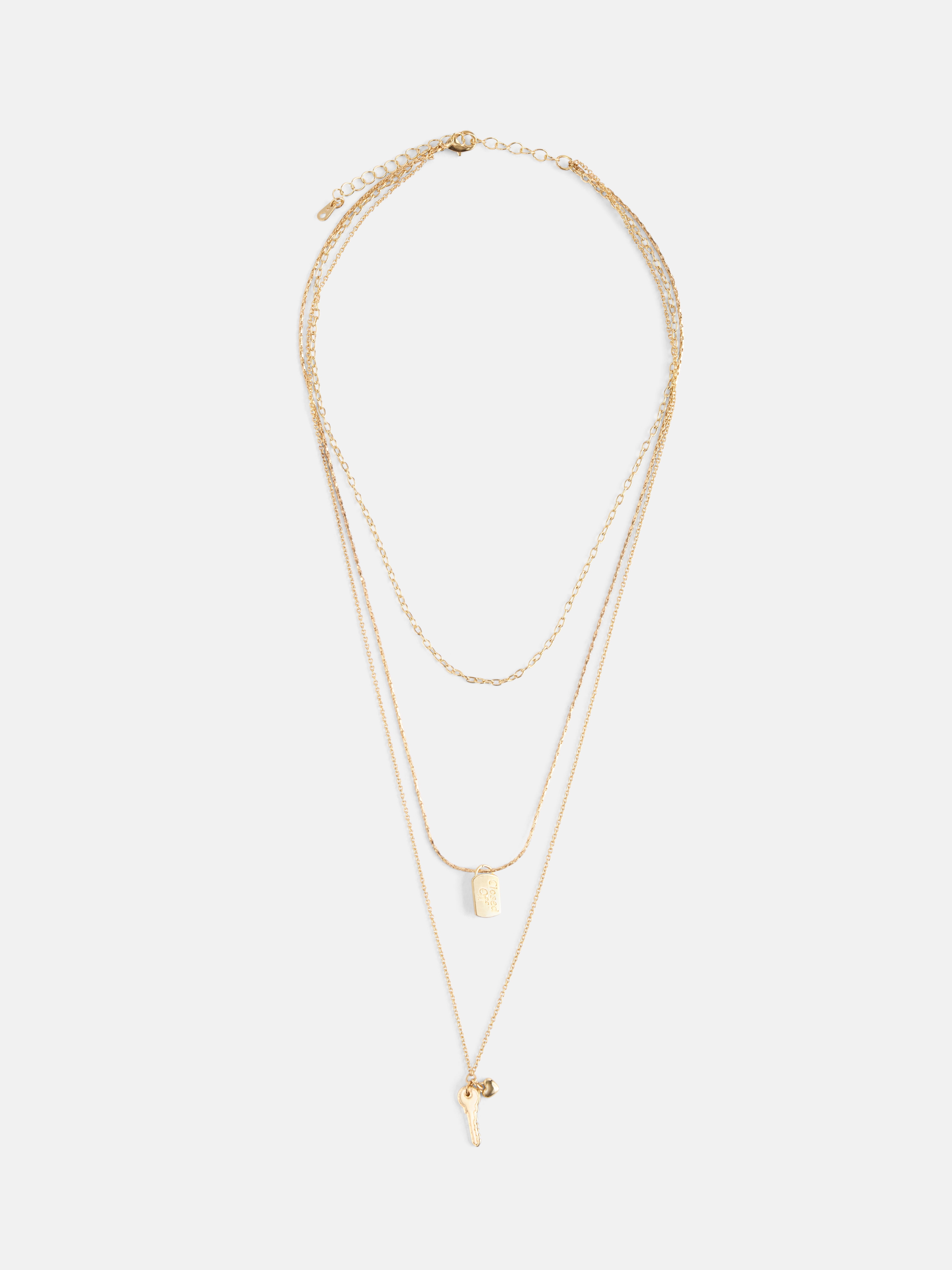 Free Assembly Women's Gold-Tone Layered Key Charm Necklace