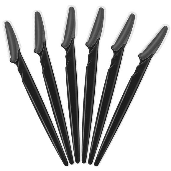 Maquinilla de afeitar para cejas JHZMCRX negra, 6 unidades para mujeres y hombres con funda