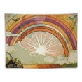 thumbnail image 5 of Creowell  Vintage 70s 60s Groovy Tapestry, Retro Flowers Clouds Sun and Rainbow Tapestry Wall Hanging, Orange Boho Aesthetic Tapestry for Bedroom Living Room Dorm Decor 50x40inch, 5 of 6