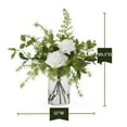 thumbnail image 5 of K&K Interiors 20.5" Real Touch Diamond White Rose Flower Arrangement in Faux Water Glass Vase for Mother's Day, 5 of 5