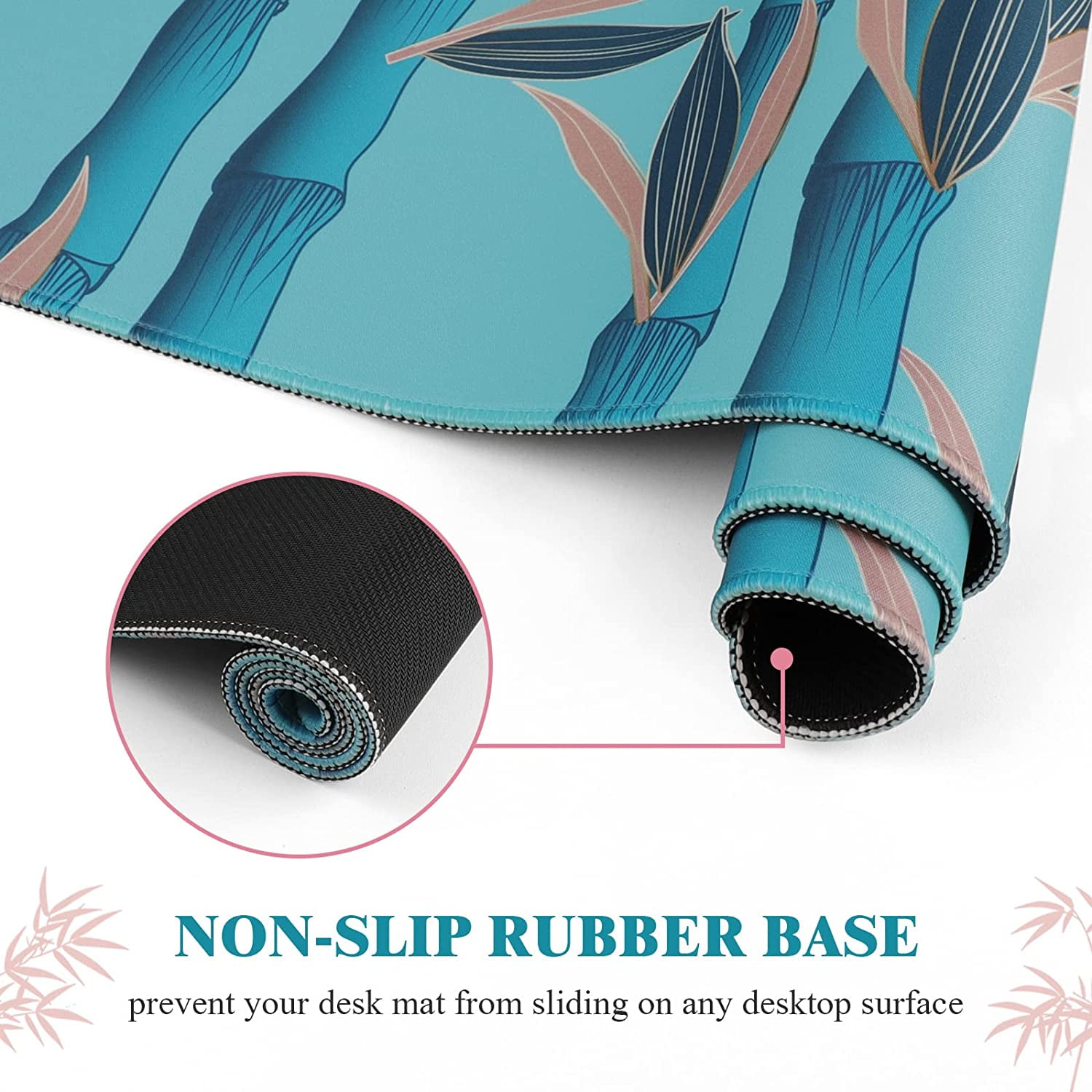 Mouse Pad Large (31.5X11.78 in), Non-Slip Natural Rubber Base Gaming Mouse Pad with Stitched Edge, Waterproof Extended Mouse Pad for Keyboard, Mouse and Desktop, Bamboo