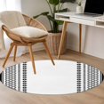 thumbnail image 5 of Vintage Bohemia Round Living Room Rugs 3.3 ft, Black Geometric Abstract Striped Country Washable Area Rug with Non-Slip Sturdy Edge Binding Round Front Door Mat Floor Carpet for Entryway, 5 of 9