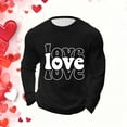 thumbnail image 5 of UVEASISHA Long Sleeve Waffle Shirt Men Big and Tall Casual Valentines Day Graphic Tees Cute Love Letter Print T-Shirts Stretch Workout Pullover Tee Tops Black 5XL, 5 of 9