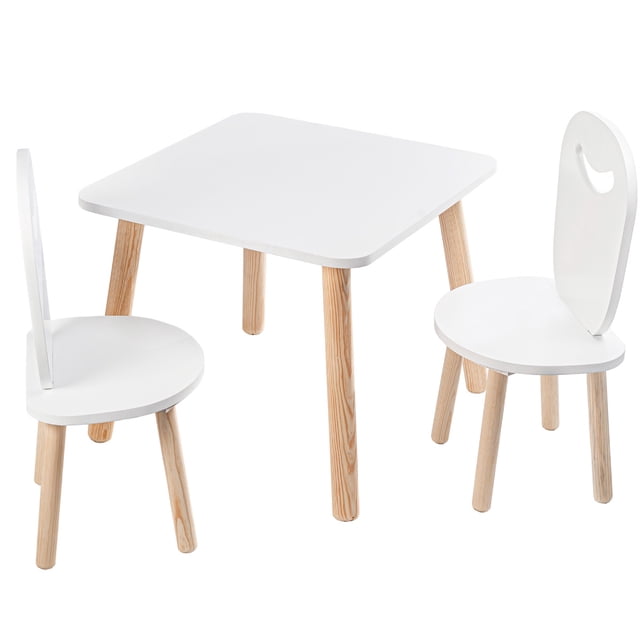 2 Sillas Infantiles Con Mesa Cuadrada - Niños Y Niñas Duduk