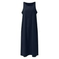 thumbnail image 4 of Sngxgn Women's Cozy Knit Sleeveless Bateau Neck Midi Dress(BU1,M), 4 of 5