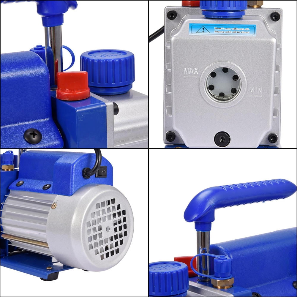 Industrial Blue 4CFM Vacuum Pump 110V | 1/4" Flare Port | HVAC/R Maintenance Tool