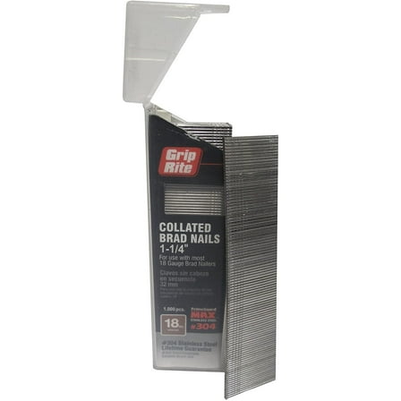Grip-Rite Brad Nails MAXB64876 - 18 Ga 304 Stainless Steel - 3 Pack, 1-1/4 In, Silver