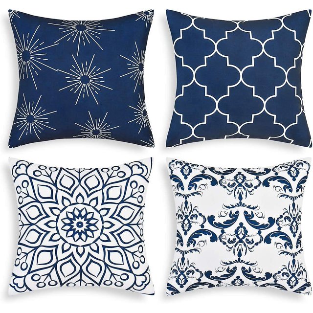 Funda de Almohada Decorativa Moderna YONGSHENG 18 x 18 Pulgadas Azul