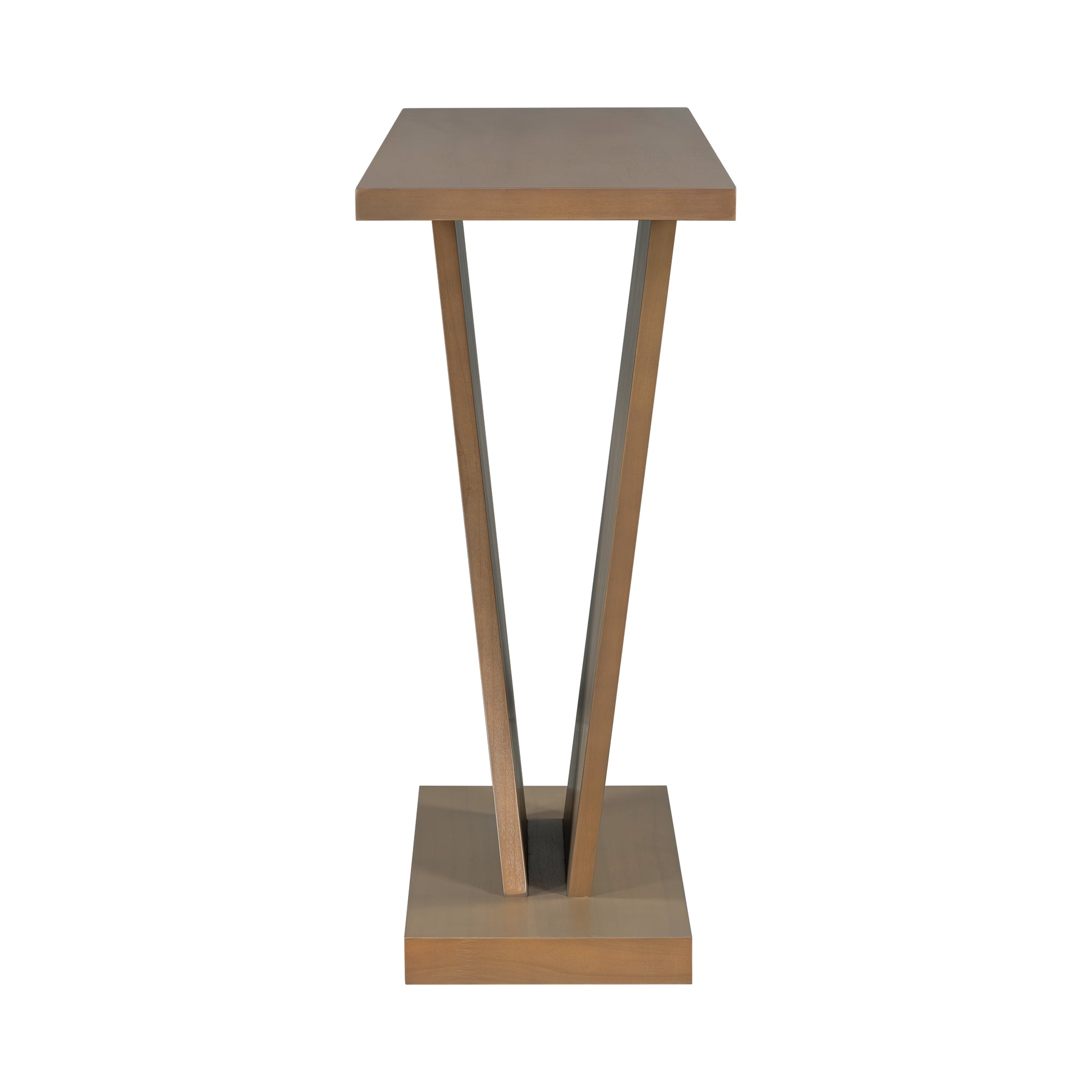 EUROCO 59.8" Console Table with V-Base Design,Wooden Entryway Sofa Table, Unique Long Accent Hallway Table for Living Room,Brown