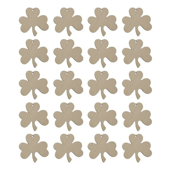 TOYMYTOY 20pcs Wooden Clover Decor Delicate Clover Pendant St. Patrick's Day Supply