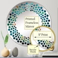 thumbnail image 3 of Designart "Tropical Teal Euphonic Guitar Melodies I" Music Polka Dot Round Wall Mirror - Music Oval Printed Decorative Mirror - Multiple Color Options, 3 of 5
