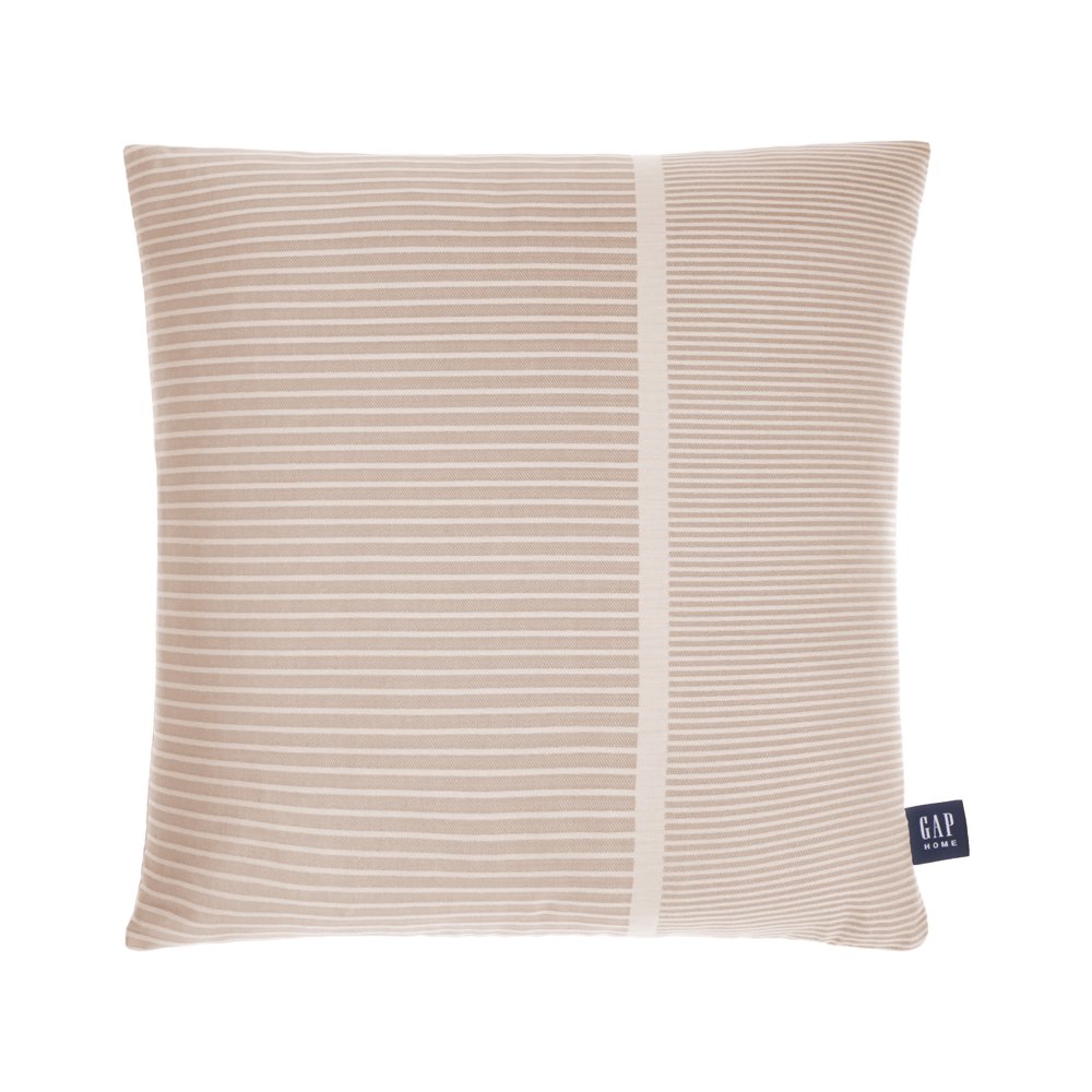 Gap Home Asymmetrical Stripe Decorative Square Throw Pillow Khaki 20" x