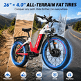 thumbnail image 2 of Seemoon 4OOOW Dual Motor Fat Tire Electric Dirt Bike 52V 20Ah Removable Battery 38 MH 160Nm 26 x 4 inch Long Range Hydraulic Brakes for Adults, 2 of 9