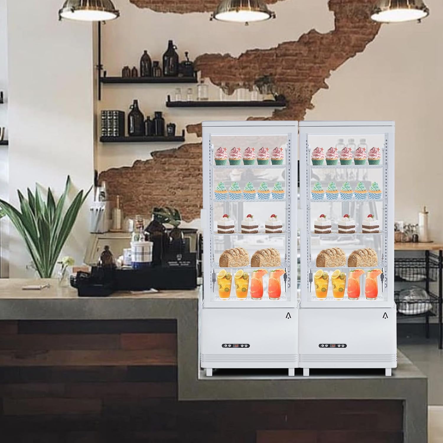 Accreate Commercial Display Refrigerator, 3.46 Cu.Ft. Glass Door, Upright Beverage Merchandiser, White