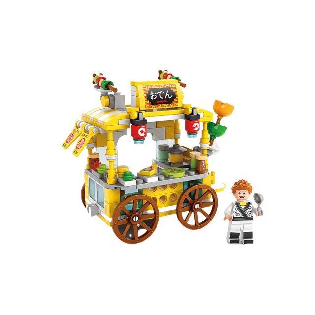 Mini City Street View, Snack Street, Youth Puzzle Small Particles Assembled Toys, Building Blocks Gift-week