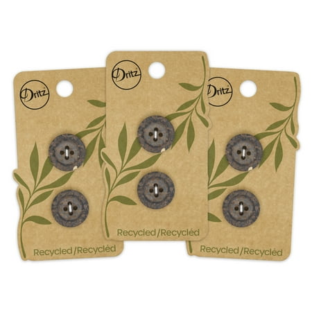 UPC: 0072879307696 | Dritz Recycled Coconut Round Button 18mm Brown 3 Pack (6 Count)