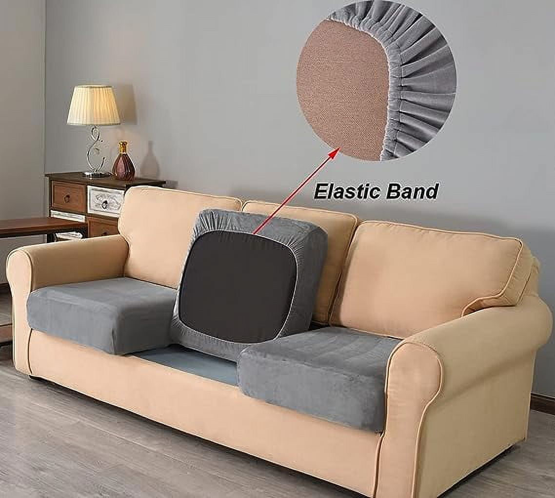 Namzi 3 Pieces Stretch Armchair Sofa Cover for 1 Seater Couch Soft Washable Sofa Slipcover with Individual Backrest and Cushion Cover for Kids Cats Dogs (Light Grey,1 Seat)