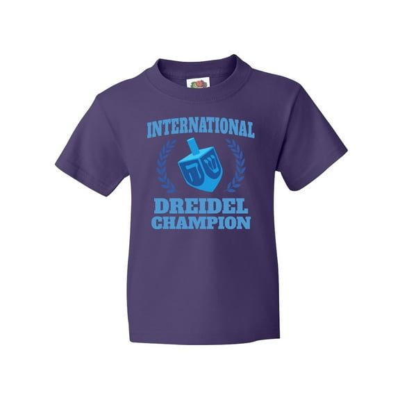 Inktastic Dreidel Champion Hanukkah with Blue Laurels Youth T-Shirt