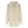 thumbnail image 6 of ShomPort Women's Fall Sweater Cardigan Long Sleeve Loose Button up Lapel Collar Knit Pullover Tops, 6 of 9