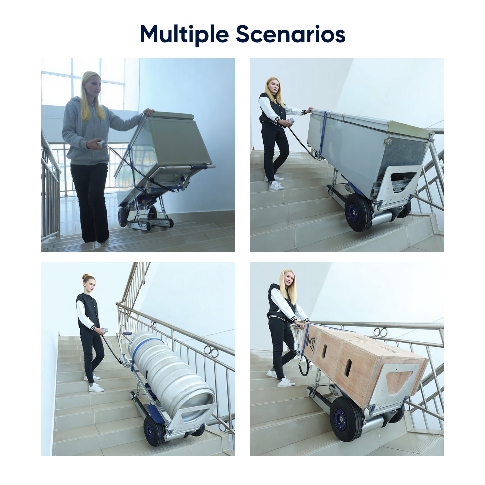 Powered Track Stair Climbing Hand Truck with Brakes 330 lb Capacity, Aluminum Stair Climber Dolly, Lightweight & Portable, Easy to Operate