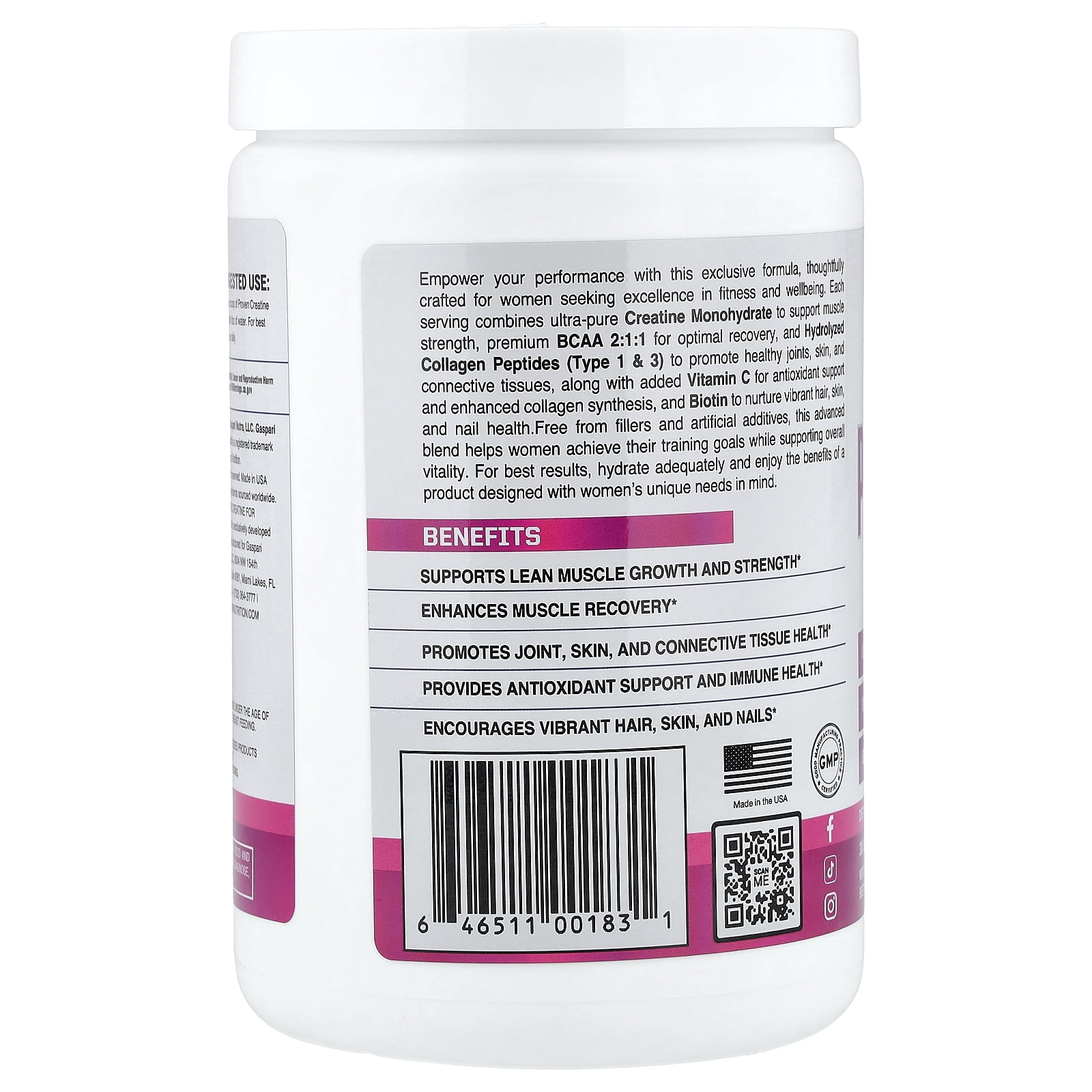 Gaspari Nutrition Proven Creatine For Women, Strawberry Lemonade, 15.87 oz (450 g)