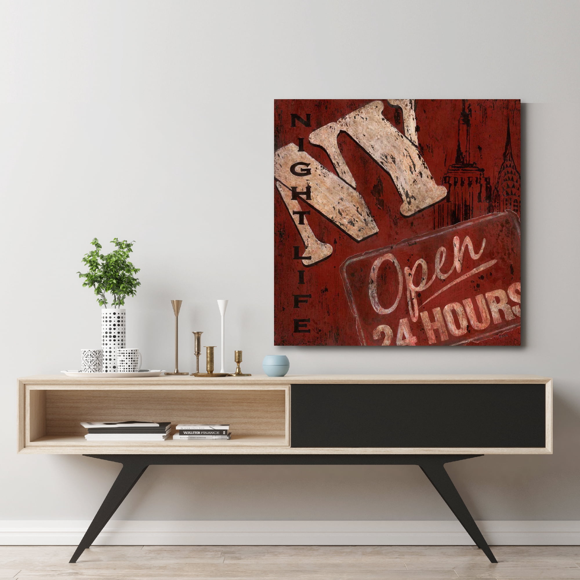 NYC 24 Hours Gallery-Wrapped Canvas Wall Art, 16x16