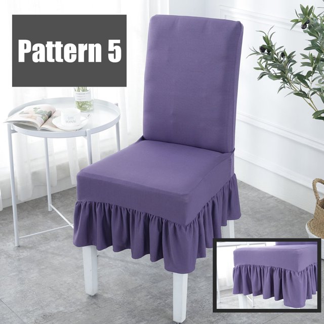 Asewon Chair Covers Soft Spandex Fit Stretch Short Dining Room Chair Covers with Printed Pattern, Banquet Chair Seat Protector Slipcover for Hone Party Hotel Wedding Ceremony