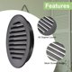 thumbnail image 3 of Tapa de Ventilación Redonda, Rejilla de Ventilación de Pared de Aleación de Aluminio para Escape Negra de 10 Pulgadas, 3 of 7