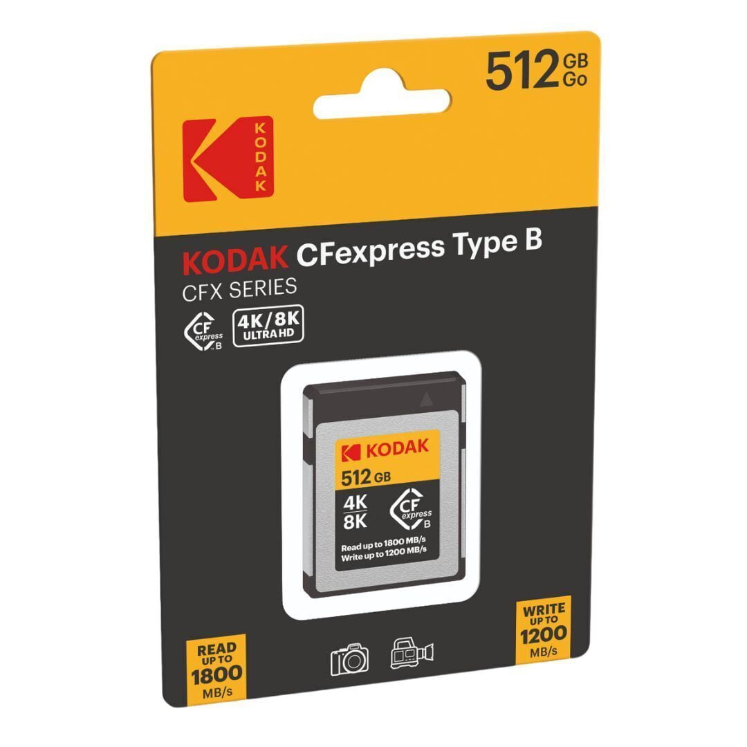 Kodak CFexpress Type B 512GB Memory Card with 1800MBps Read and
