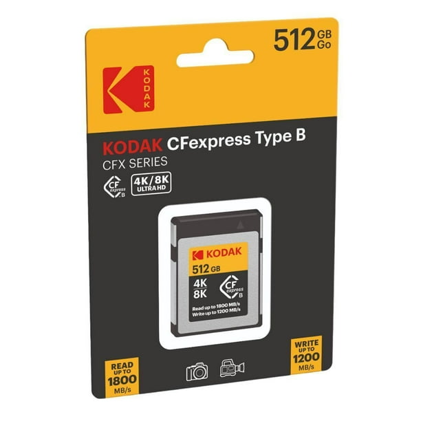 Kodak CFexpress Type B 512GB Memory Card with 1800MBps Read and