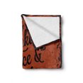 thumbnail image 2 of Pumpkin Spice Soft Flannel Fleece Throw Blanket, Halloween Season Bats and Spiders with Grunge Painted Frame, Cozy Plush for Indoor and Outdoor Use, 60" x 80", Cinnamon Chestnut Brown, by Ambesonne, 2 of 6