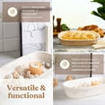 thumbnail image 3 of Luxe Designs | Wooden Dough Bowl - Acacia Wood Rustic Dough Bowl - Handmade Decorative Bowls for Home Decor, Bathroom, Kitchen Counter, & More - Large Wood Dough Bowl (Rustic White, Regular), 3 of 9
