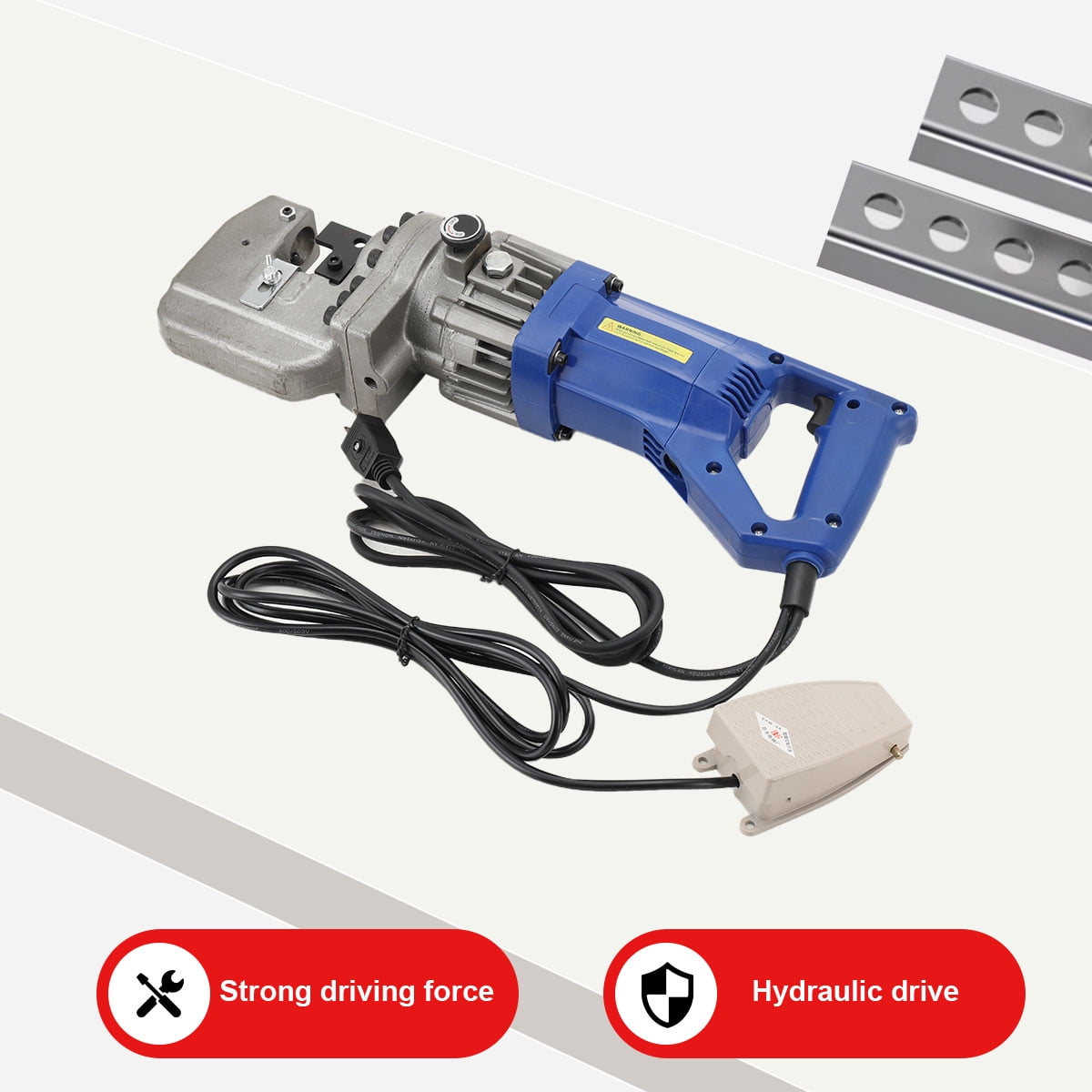 YILIKISS Hydraulic Hole Puncher Cutting Thick 1-1.4",Electric Hydraulic Hole Punching Tool w/ 5-Dies Set,Hydraulic Metal Hole Puncher w/Manual Oil Return Switch, Hydraulic Hole Punch Machine 1200W