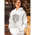 thumbnail image 2 of Hand Drawing Hipster Lion Hoodie Women -Image by Shutterstock, Female 3X-Large, 2 of 4