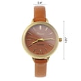 thumbnail image 4 of Women's Geneva Japanese Movement Stainless Steel Back Brown Faux Leather Slim Band Watch, 4 of 4