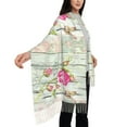 thumbnail image 4 of Sikiie Vintage Wood Background with Floral Shawl Wraps Big Scarf Tassel Fall Winter Thick Scarf Warm Shawl Women Fall Gifts, 4 of 8