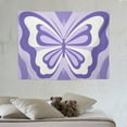 thumbnail image 4 of COMIO  Purple Butterfly Tapestry Girls Cute Retro Abstract Groovy Y2K Danish Pastel Lavender Muted Lovely Funky Aesthetic Modern Preppy Wall Decor Bedroom Living Room Dorm Decor, 4 of 7