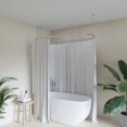 Naiture Stainless Steel Oval Shower Curtain Rod with Ceiling Support