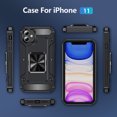 thumbnail image 5 of Sturdy 360 Rotatable Kickstand Back Case for iPhone 11, Luxury Ultra Slim Shockproof Armor Durable Heavy Duty Protective Hard Phone Case Cover for iPhone 11, Black, 5 of 8