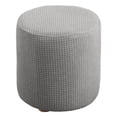thumbnail image 2 of Ottoman Slipcover Polyester Blend Feature Textured for Home Office Grey, 2 of 8