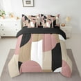 thumbnail image 2 of Castle Fairy Abstract Geometric 7 Pieces Bedding Comforter Set for Women Men,Black Pink Brown Full Bedding Set Lightweight,Vintage Aesthetic Fitted Sheet Flat Sheet,Ultra Soft Home Decor, 2 of 8