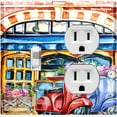 thumbnail image 1 of Metal Light Switch Wall Plate Outlet Cover (Coffee Mocha Espresso Shop Cafe Vintage Store Front Flower - Single Toggle Single Duplex), 1 of 2
