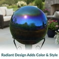 thumbnail image 4 of Sunnydaze Mirrored 10" Rainbow Stainless Steel Outdoor Gazing Globe, 4 of 8
