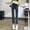 Gray, variant on Maternity Work Pants Jeans Straight Leg Pants Solid Color High Waist Denim Slim-Fit Button-Down Cropped Pants Pregnancy Pants