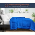 thumbnail image 2 of Full Comforter Solid Royal Blue 300 GSM Plush Siliconized Microfiber Fill Duvet Insert Box Stiched Quilted Fluffy Soft 600 TC Egyptian Cotton Shell with Piping & Pillowcases, 2 of 8