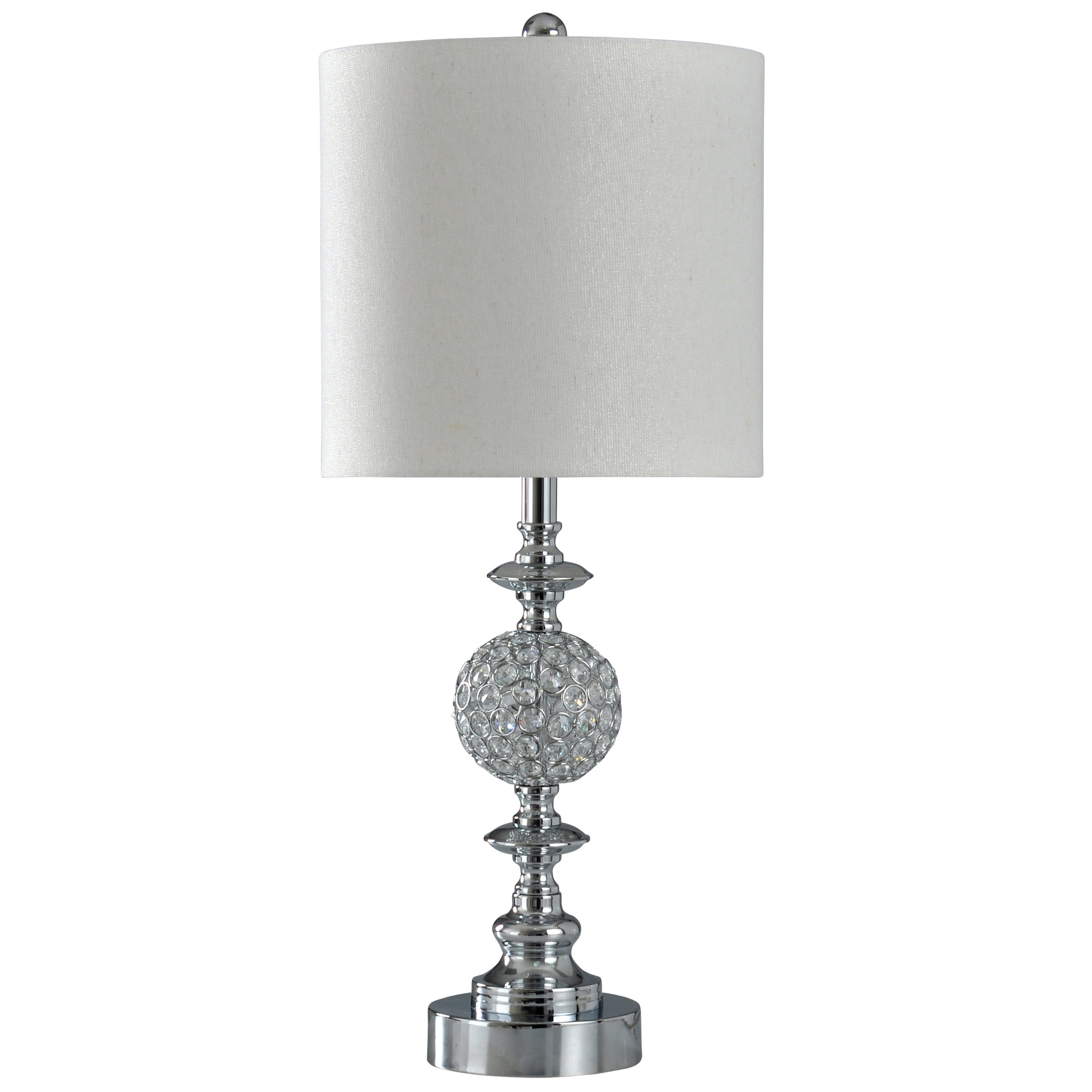 Stylecraft Chrome Table Lamp White Shade
